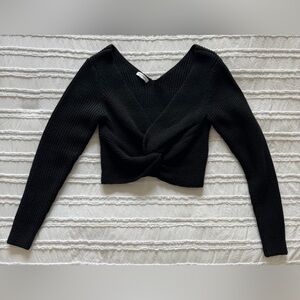 Women's Black Cropped Sweater